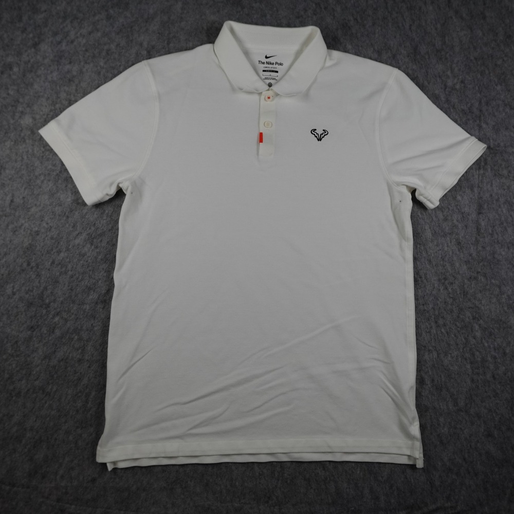 Nike Shirt Mens Large White Rafael Nadal Bull Logo Dri Fit Slim Fit DD8532 100